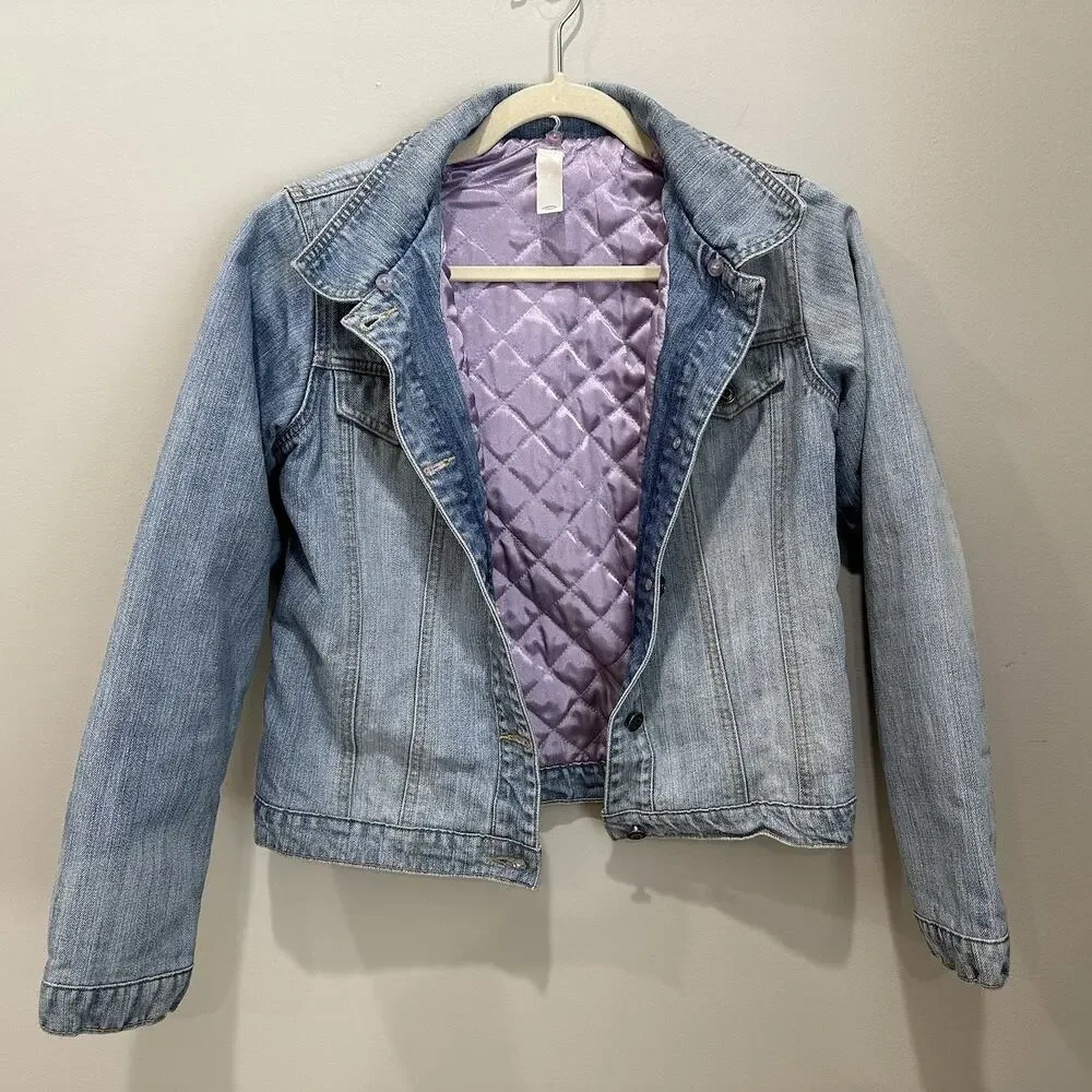 Girls Old Navy Lined Distressed Denim‎ Jean Jacket XXL